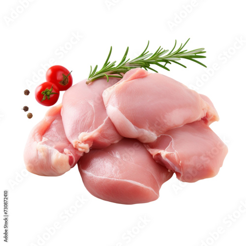 Raw chicken meat isolated on white background. With clipping path. 