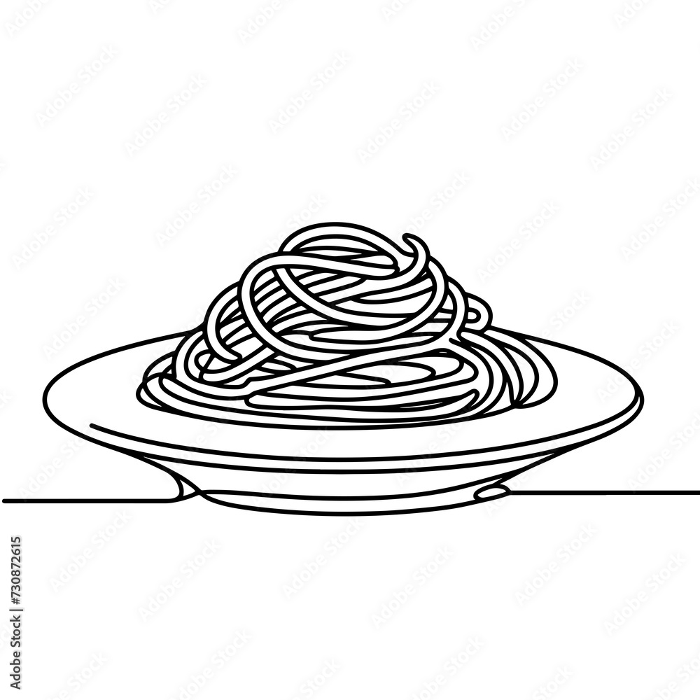 Spaghetti in a line drawing style Spaghetti in a line drawing style
