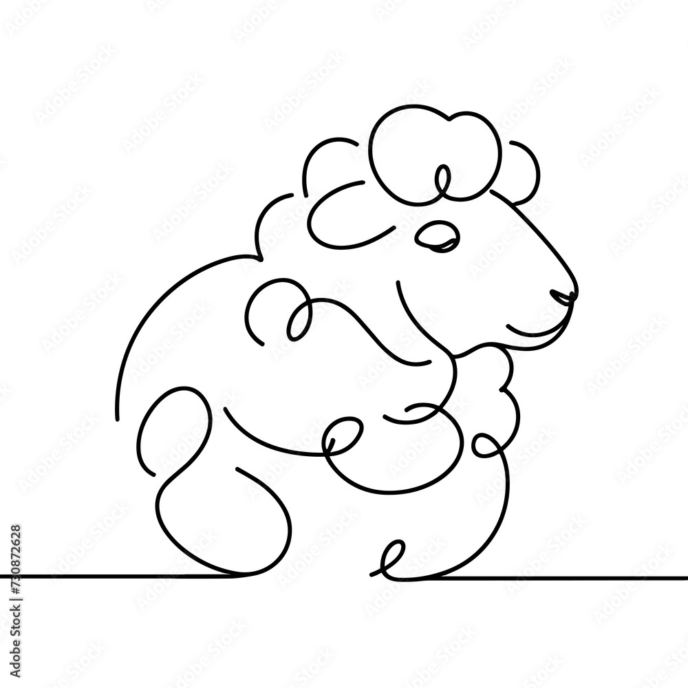 Sheep in a line drawing style Sheep in a line drawing style