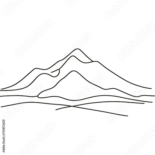 Mountains in line drawing style