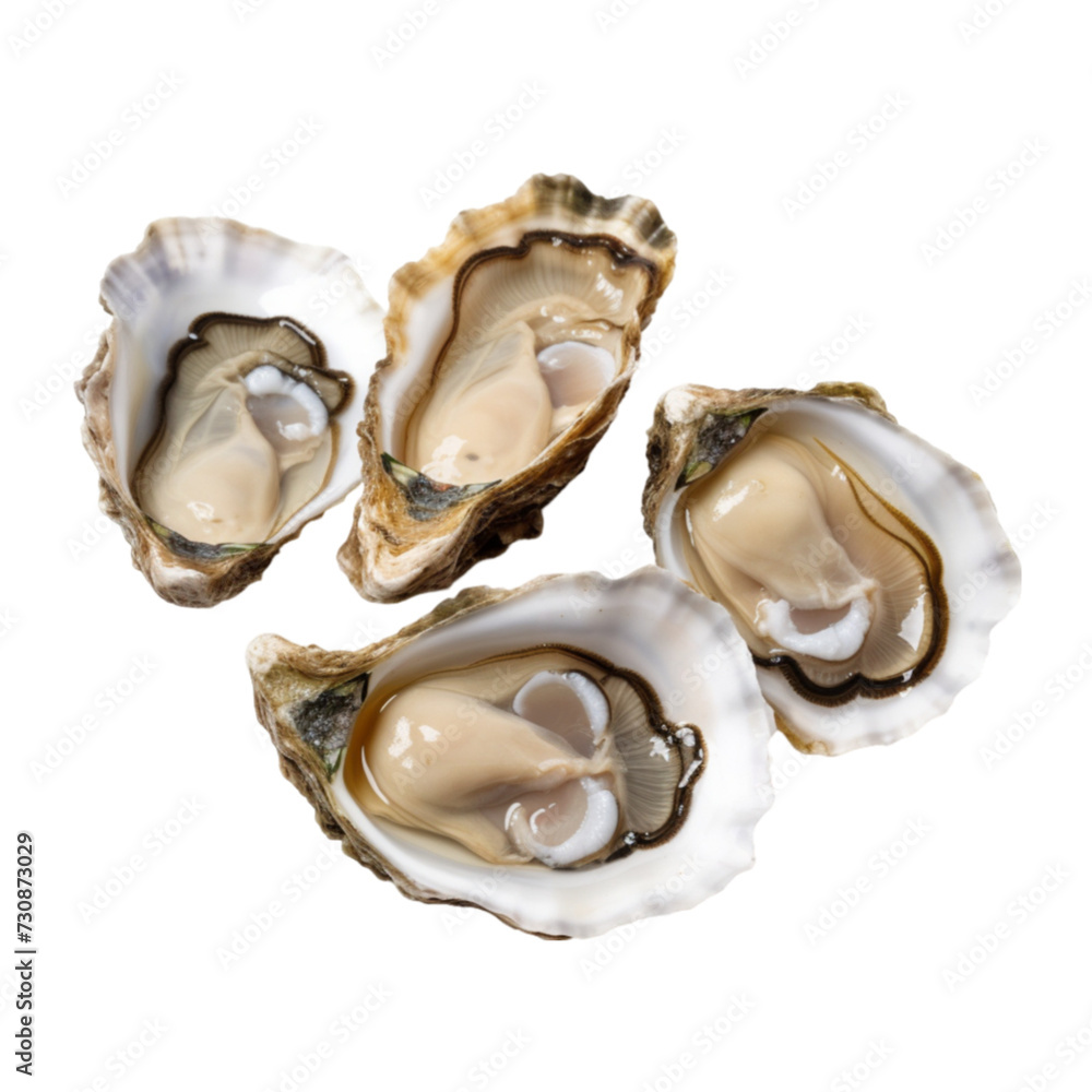 oysters isolated on white background. With clipping path. oysters isolated on white background. With clipping path.