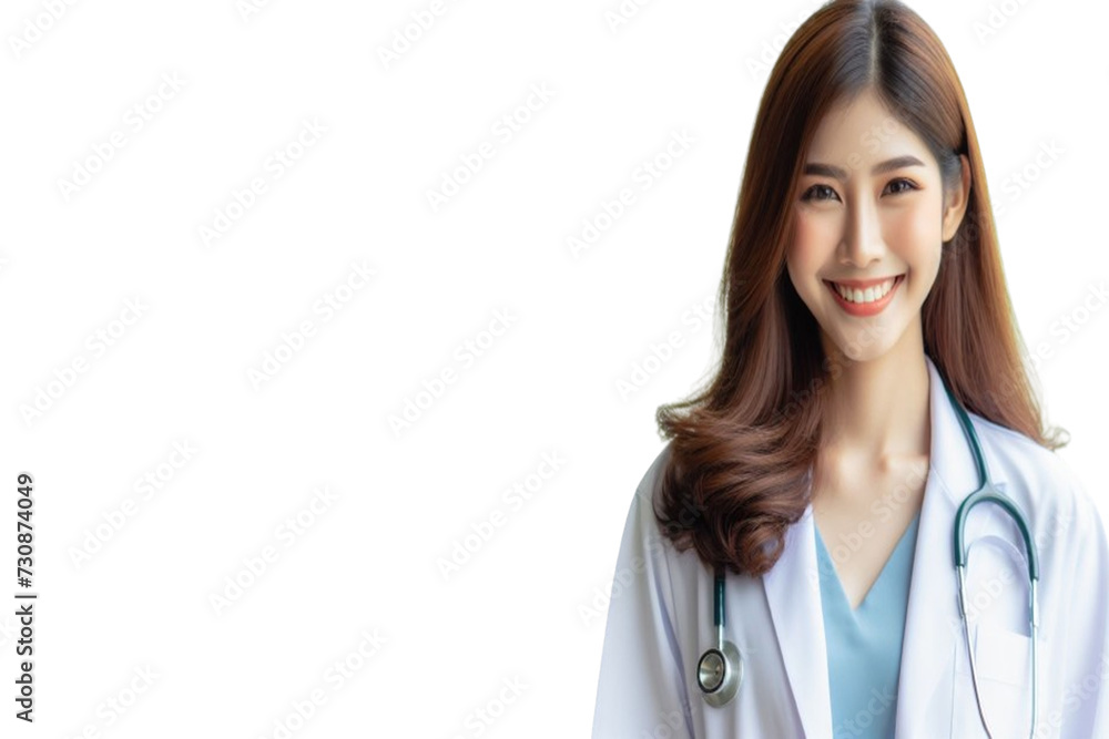 smiling female doctor white background smiling female doctor white background