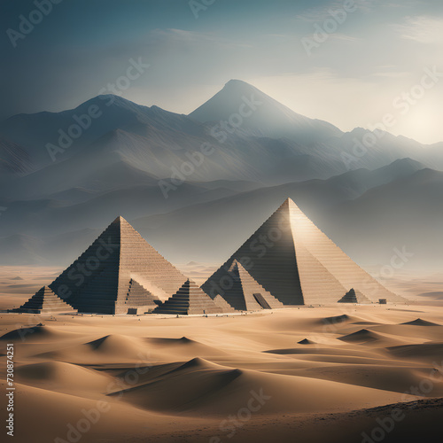 large ancient pyramids  ai-generatet