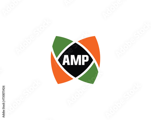 AMP logo design vector template