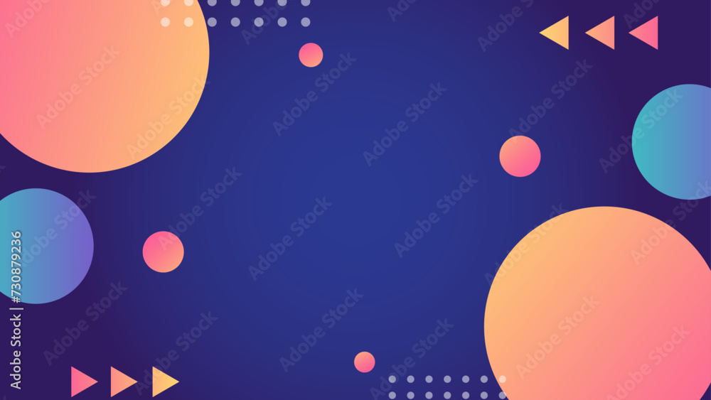 Navy blue abstract geometrical template with blend shapes. Vector graphic illustration.