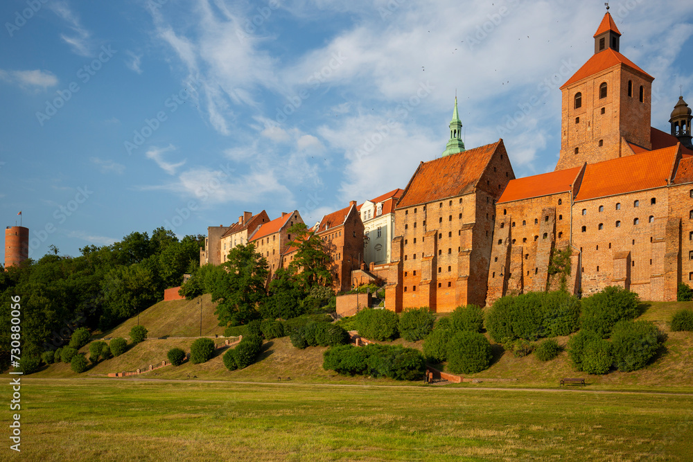 14th century Grudziadz Granaries, fortification complex of river bank on the Vistula river, Grudziadz, Poland