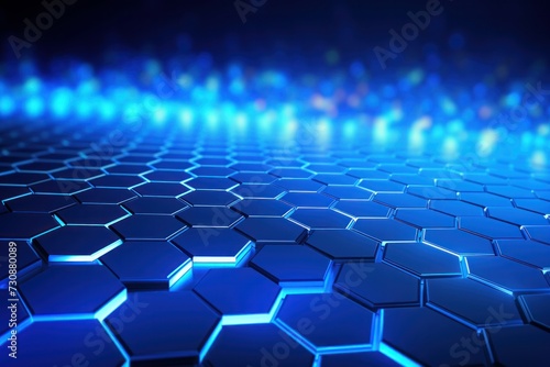 abstract technology blue digital hexagon futuristic background