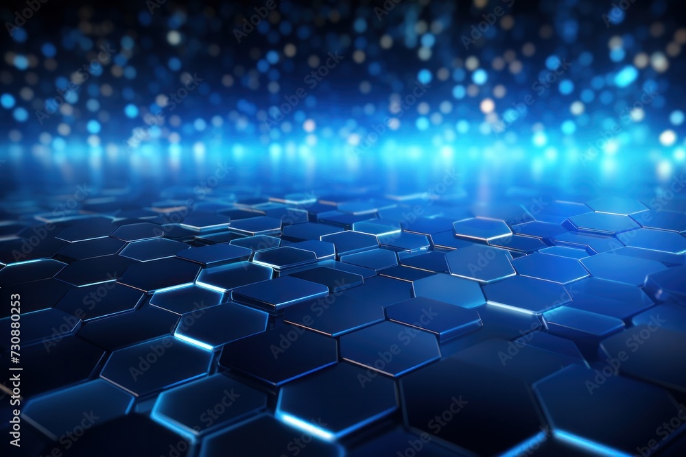 abstract technology blue digital hexagon futuristic background