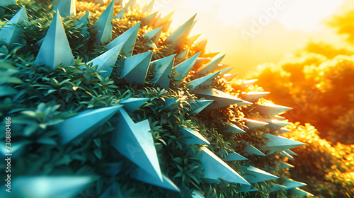 Desert Flora, Close-Up of a Cactus in Bright Sunlight, Showcasing the Resilient Beauty and Diversity of Succulent Plants