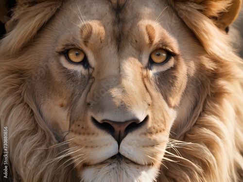 Majestic Lion Close-Up  Intense Gaze  Wild Beauty in Natural Light