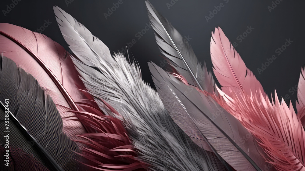 Photo photography close-up background design with feathers, 2024. - obrazy, fototapety, plakaty 