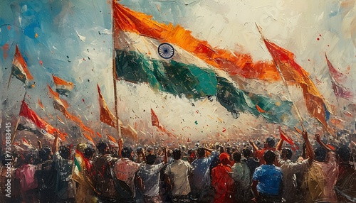 Indian Flag Waving in the Wind: A Colorful Celebration of Independence Day Generative AI