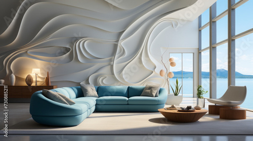 Coffee and Tea Essentials: Stylish Tableware for a Charming Breakfast Spread in a Clean and Elegant Kitchen Setting, generative AI