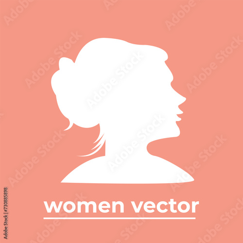 Vector logo for beauty salon with beautiful woman silhouette.