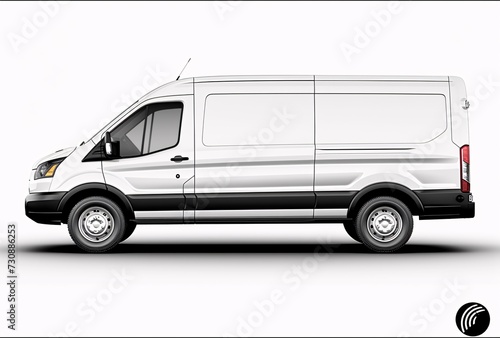 Van Life - A White Van Parked in a White Room Generative AI
