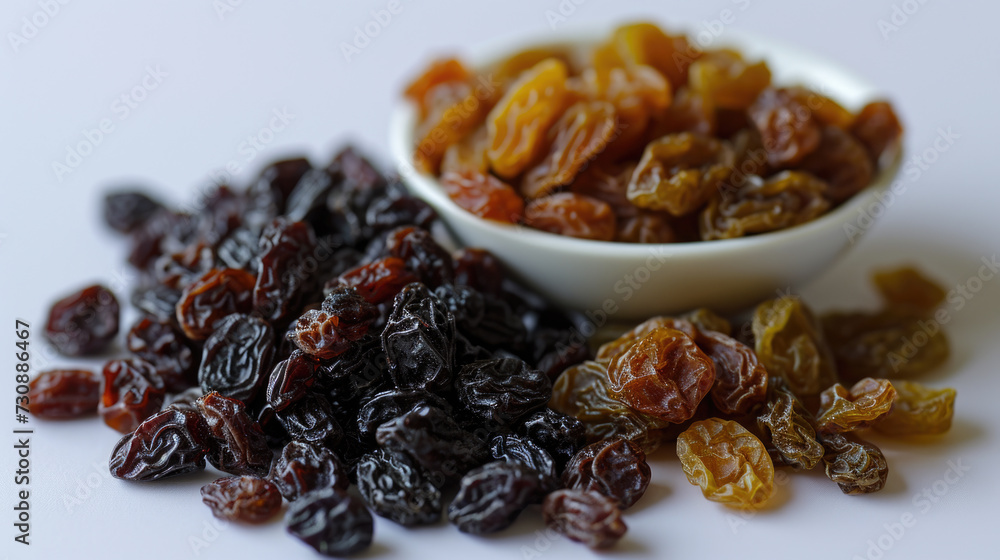 Fototapeta premium White Bowl with Raisins