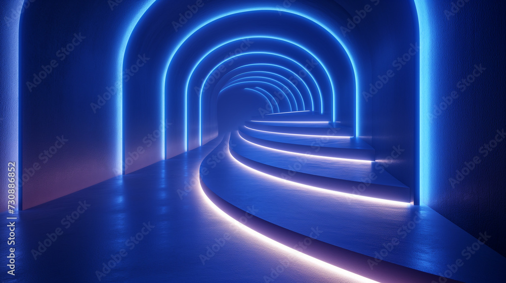 European Tunnel Illumination: A Stone Archway's Light Pierces Through the Darkness of a Medieval Corridor Perspective grid lines rise and fall. Radial light effect, blue theme European Tunnel Illumination: A Stone Archway's Light Pierces Through the Darkness of a Medieval Corridor Perspective grid lines rise and fall. Radial light effect, blue theme