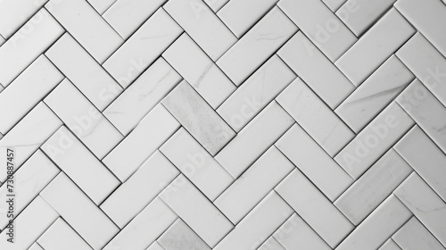 White Tiled Wall with Herringbone Pattern