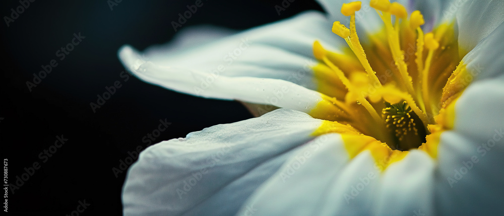 Obraz premium fineart of a part of a primrose with dark background
