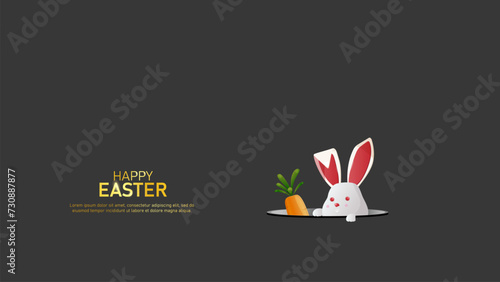 Happy easter day background with rabbit and carrot