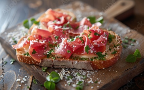 Ham and cheese on heart-shaped toasts