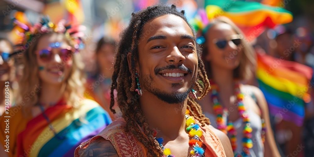 Pride Parade Smile: A Rainbow of Hair and Fashion Generative AI