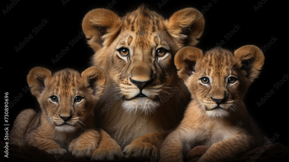 Fototapeta premium Lions Laying Down Together