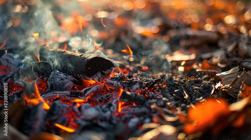 Close-Up of Fire in Ground