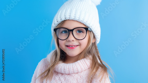 Girl with Glasses and Knitted Hat