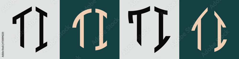 Creative simple Initial Letters TI Logo Designs Bundle. Creative simple Initial Letters TI Logo Designs Bundle.