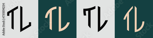 Creative simple Initial Letters TL Logo Designs Bundle.