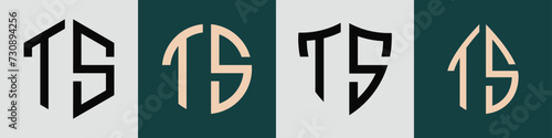 Creative simple Initial Letters TS Logo Designs Bundle.