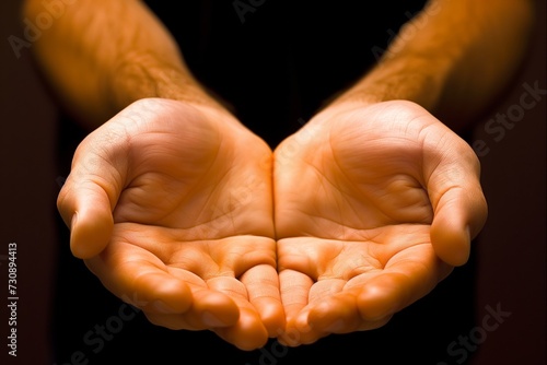 Open Palms of a Person Offering a Concept of Care, Giving, and Support, Suitable for Concepts of Charity, Assistance, and Human Compassion
