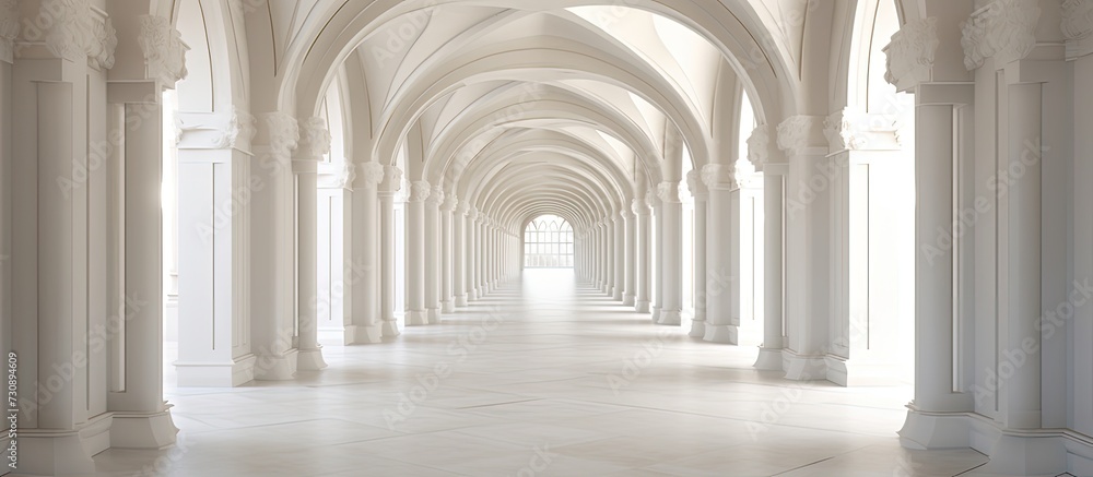Entrance corridor painted in white.