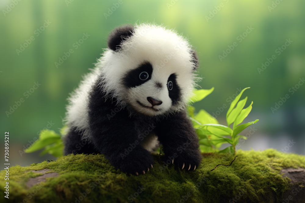 Fototapeta premium Cute baby giant panda.