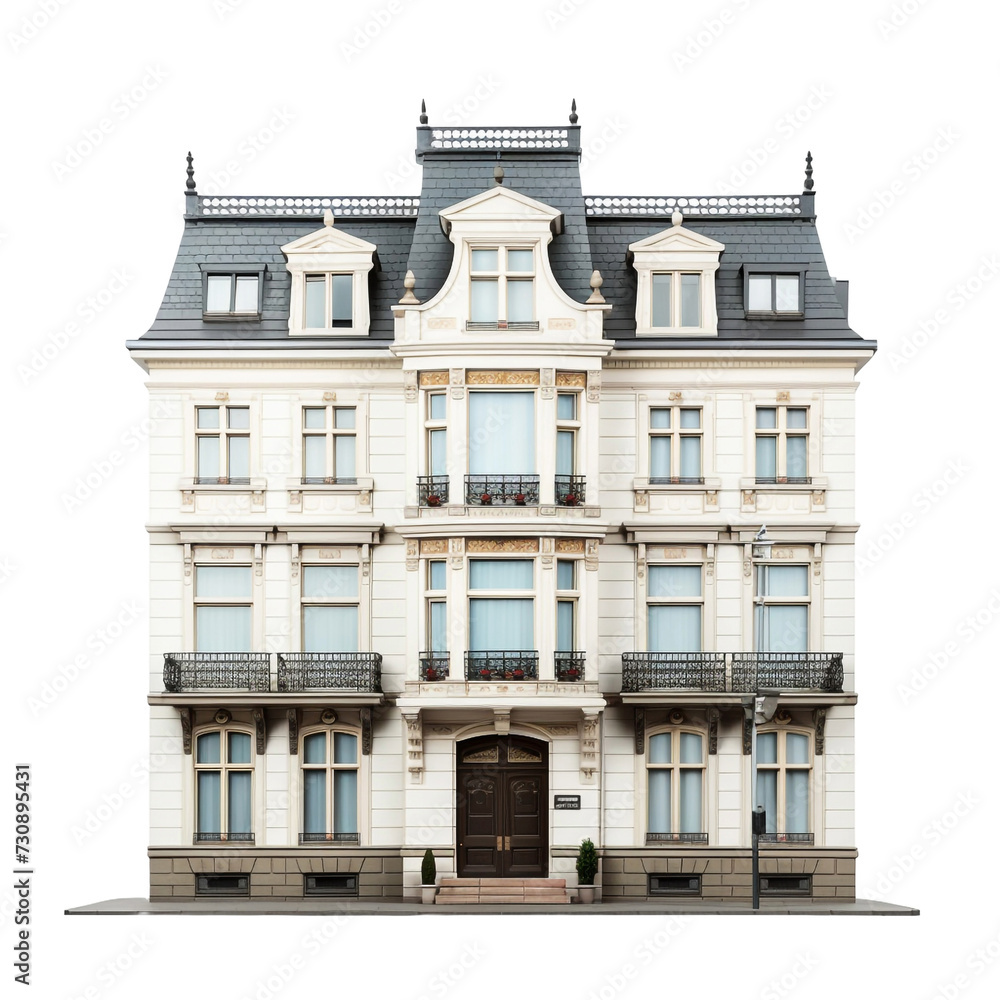 Townhouse isolated on transparent background