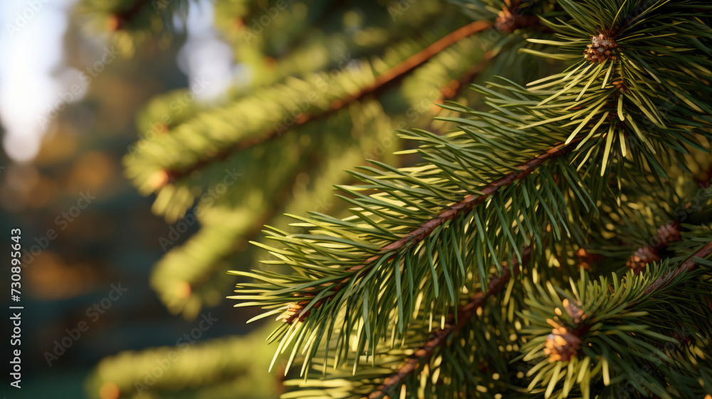 Close-Up Pine Tree Branch Close-Up Pine Tree Branch