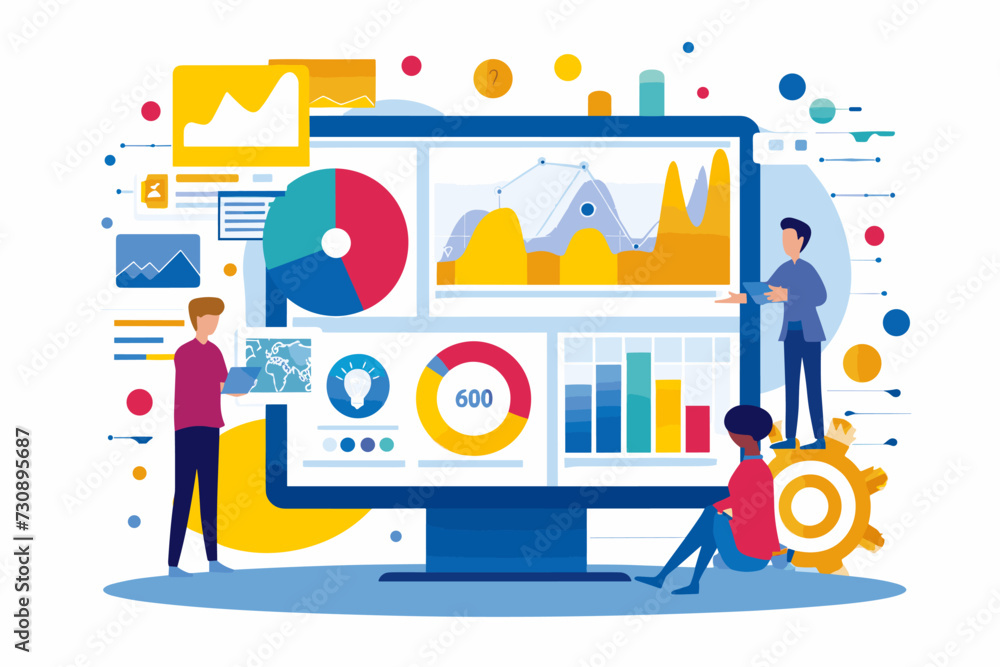 Effective Digital Marketing Strategy, SEO and Social Media Engagement, Online Advertising and Brand Awareness Concept, Marketers Analyzing Data and Metrics.