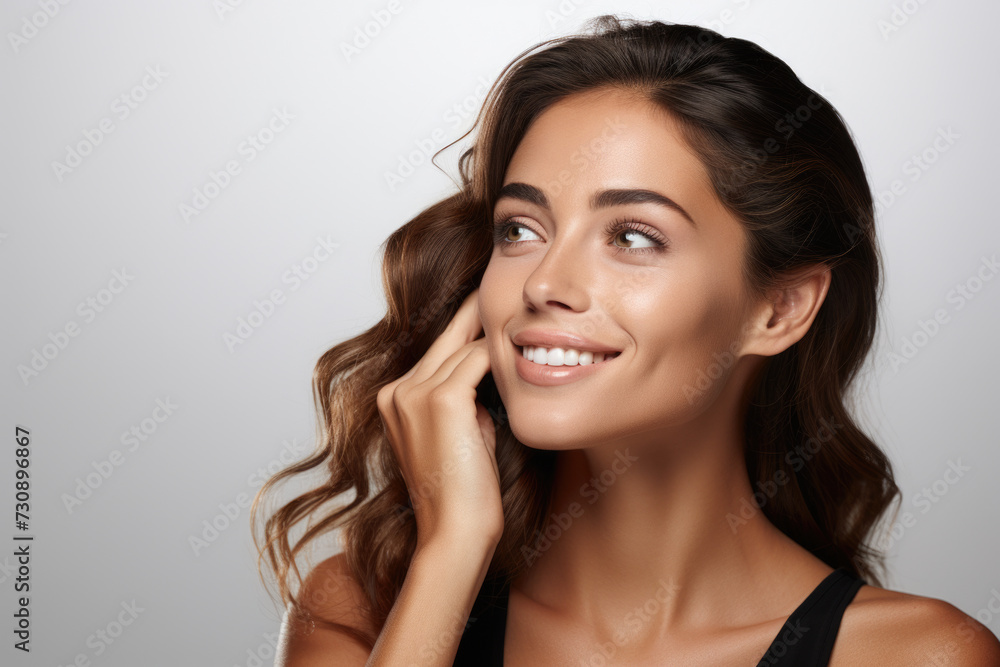 Beautiful Young Woman with Long Brown Hair Beautiful Young Woman with Long Brown Hair