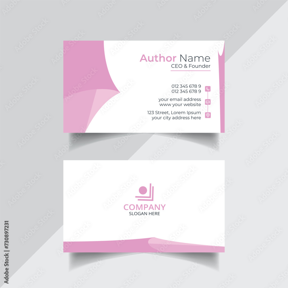 Vector clean style modern business card template or visiting card design