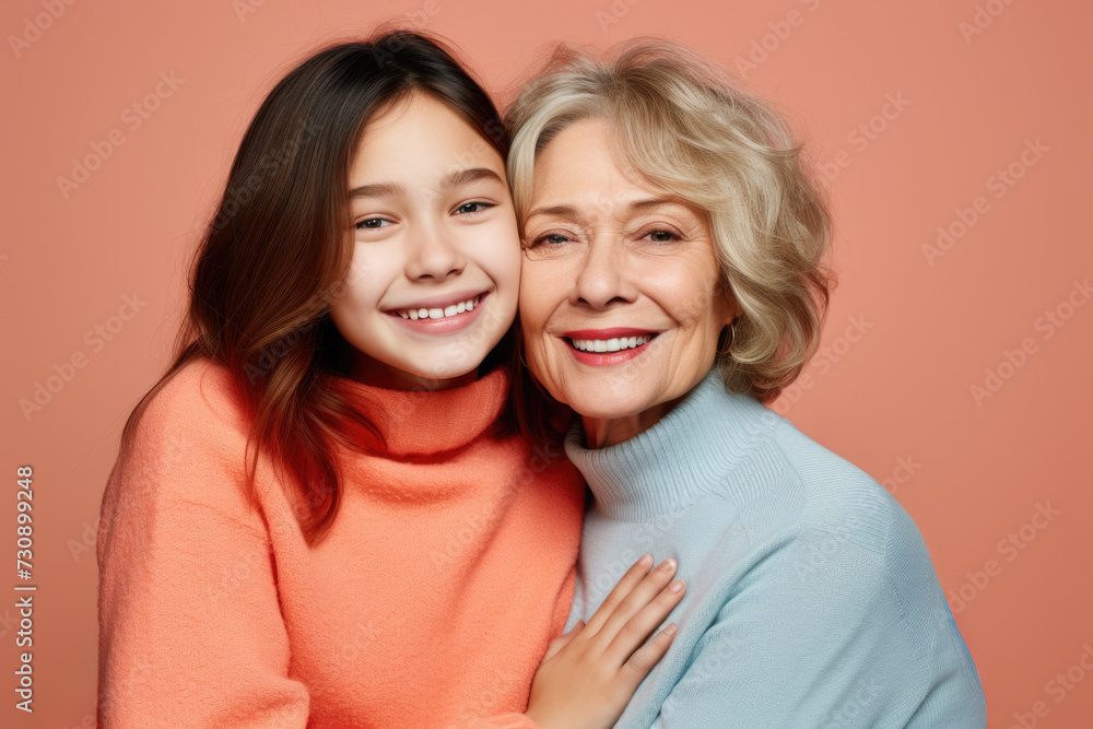Older Woman Hugging Younger Woman Older Woman Hugging Younger Woman