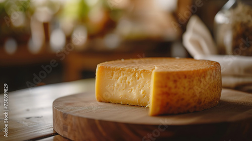 a cheese , with empty copy space,  modern food photography and advertising