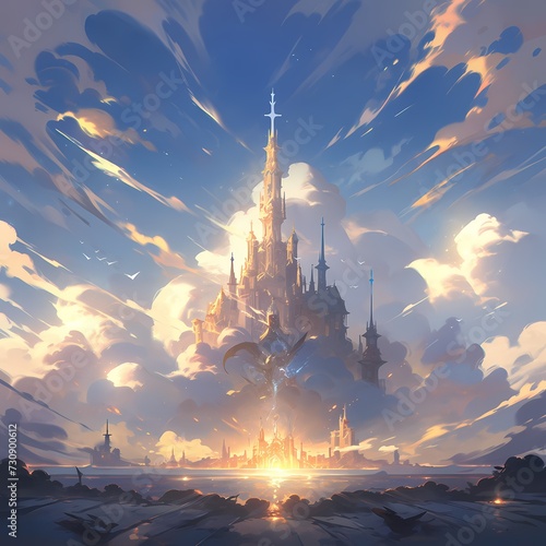 Majestic Fantasy Castle at Dawn