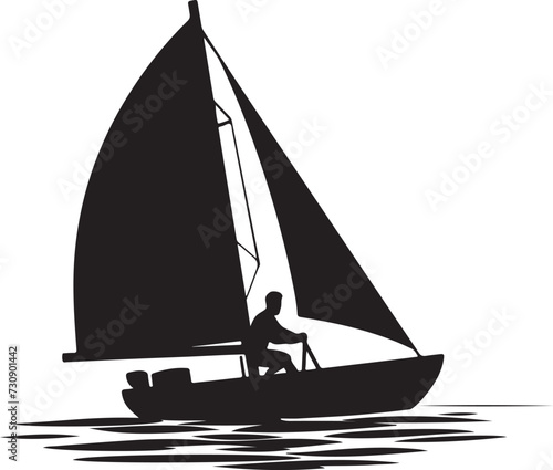 sailing windsurfer silhouette vector illustration