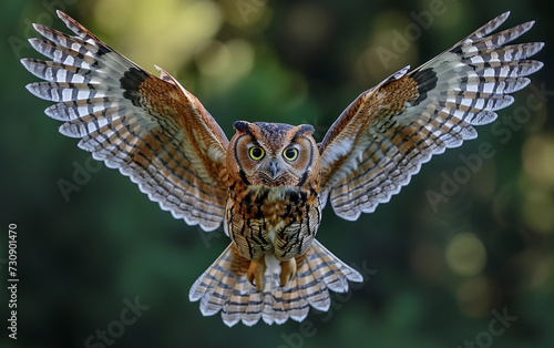 Majestic Owl Spreading Wings in Flight