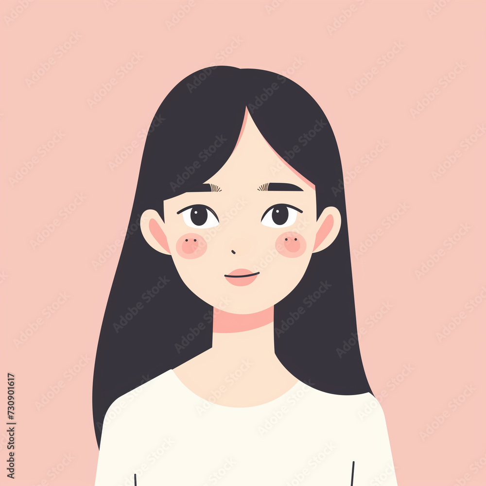 Beautiful girl in flat vector design Beautiful girl in flat vector design
