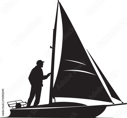 sailing windsurfer silhouette vector illustration