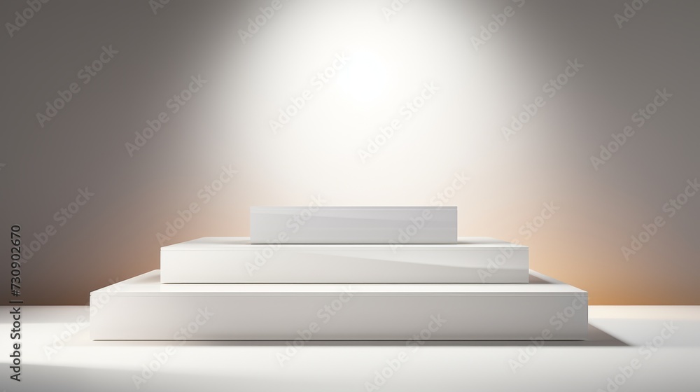 White podium for product presentation White podium for product presentation