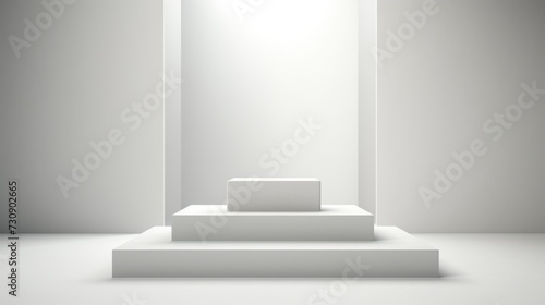 White podium for product presentation