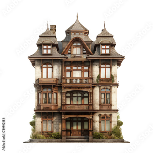Triplex house isolated on transparent background